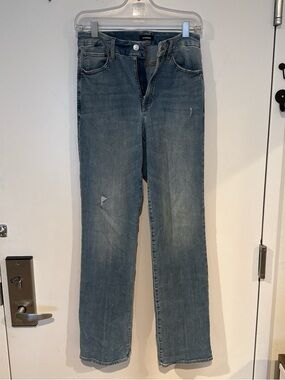 Express Straight-Leg Jeans in Medium Wash Blue
